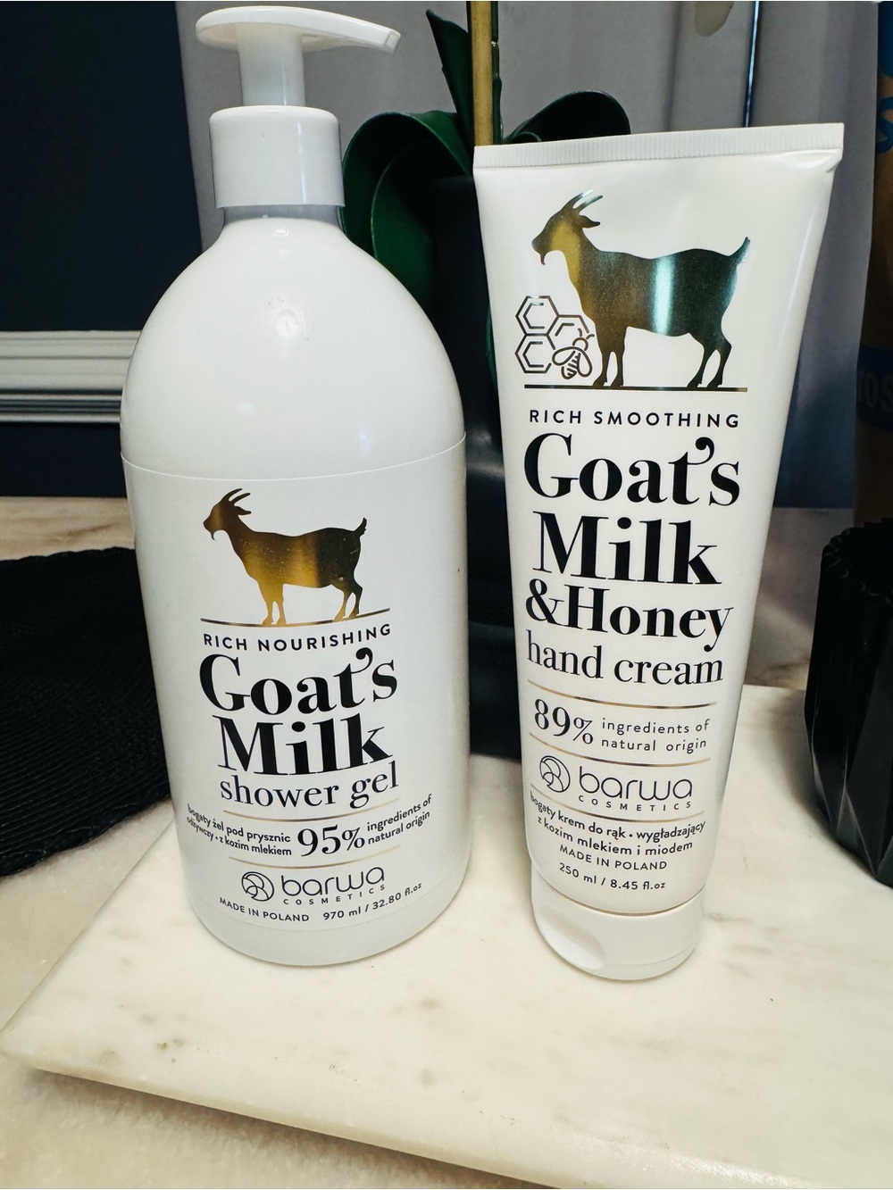 Barwa Goat's Milk Shower Gel & Honey Hand Cream - White Nourishing Duo